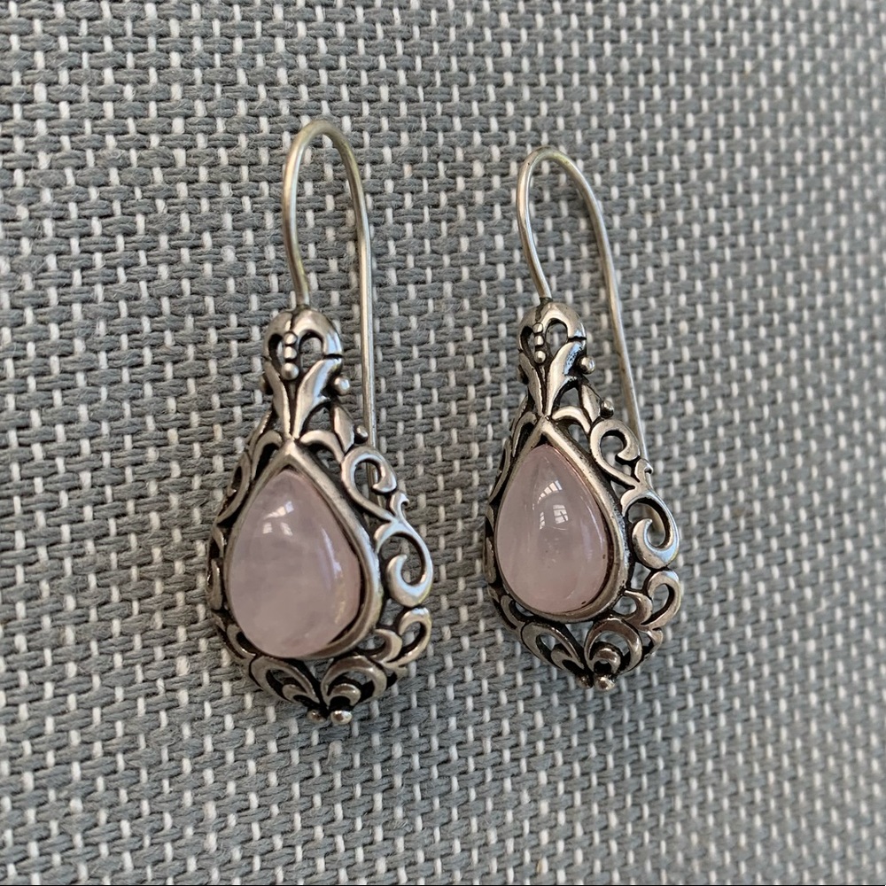 Sterling Earrings with Rose Quartz